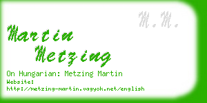 martin metzing business card